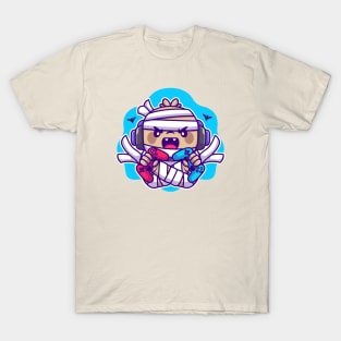 Cute Mummy Gaming Cartoon T-Shirt